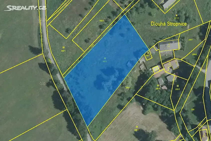 Prodej  stavebního pozemku 4 704 m², Horní Stropnice - Dlouhá Stropnice, okres České Budějovice