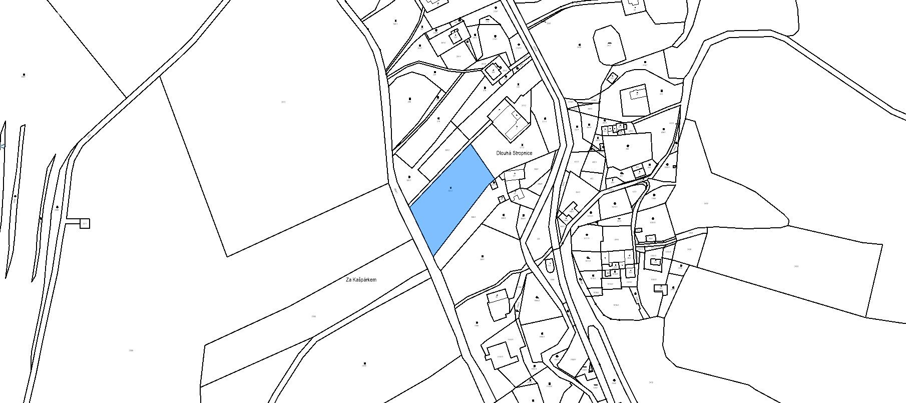 Prodej  stavebního pozemku 4 704 m², Horní Stropnice - Dlouhá Stropnice, okres České Budějovice
