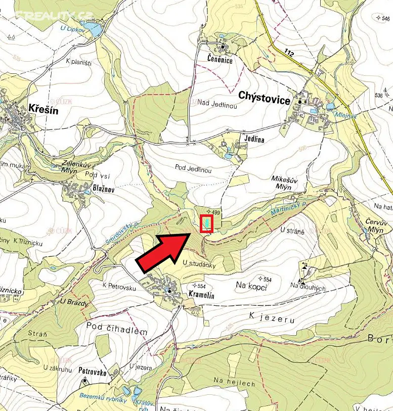 Prodej  lesa 485 m², Chýstovice, okres Pelhřimov