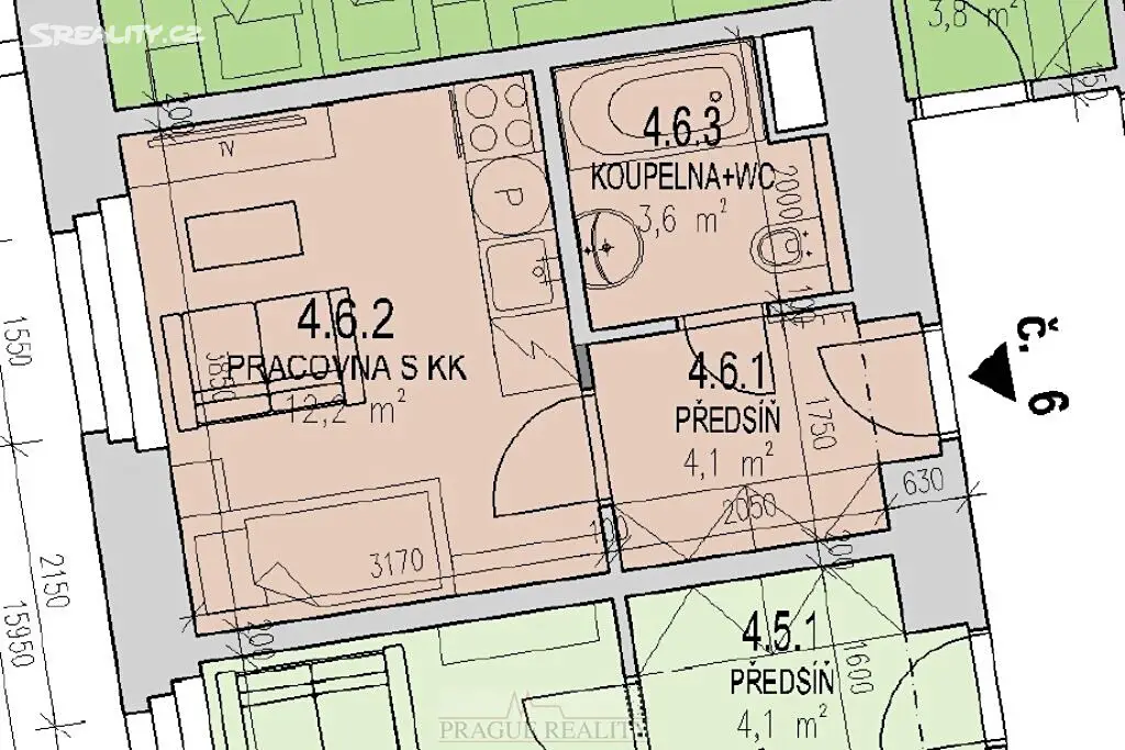 Pronájem bytu 1+kk 20 m², Žerotínova, Praha 3 - Žižkov
