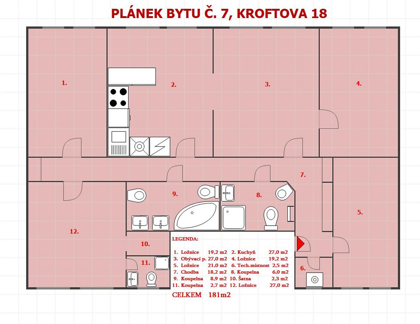 Pronájem bytu 5+kk 181 m², Kroftova, Praha 5 - Smíchov