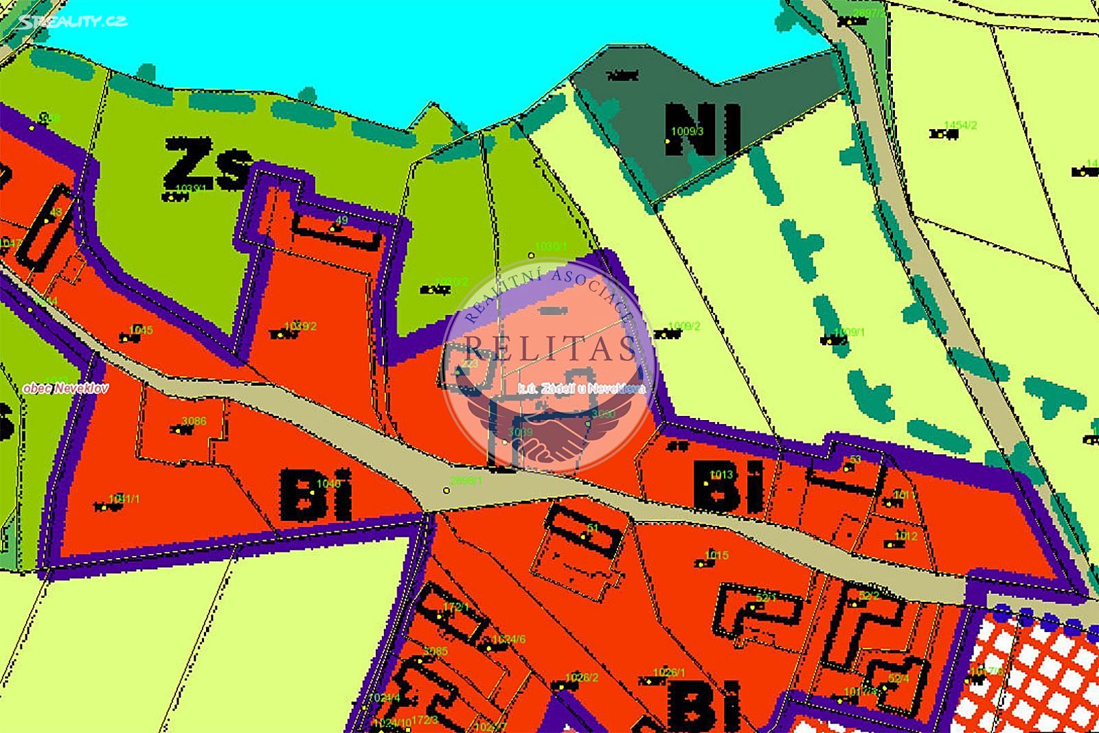 Prodej  stavebního pozemku 1 109 m², Neveklov - Zádolí, okres Benešov
