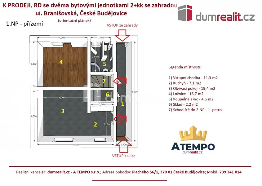 Prodej  rodinného domu 141 m², pozemek 242 m², Branišovská, České Budějovice - České Budějovice 2