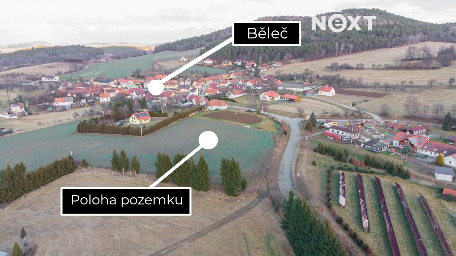 Prodej  stavebního pozemku 7 000 m², Těšovice, okres Prachatice