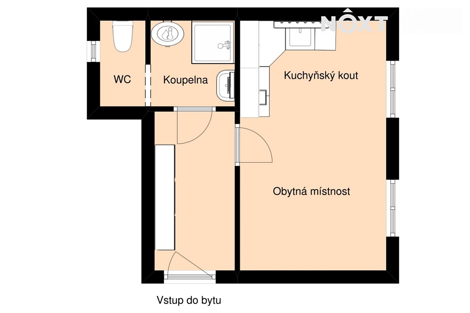 Pronájem bytu 1+kk 32 m², Heřmanova, Praha 7 - Holešovice