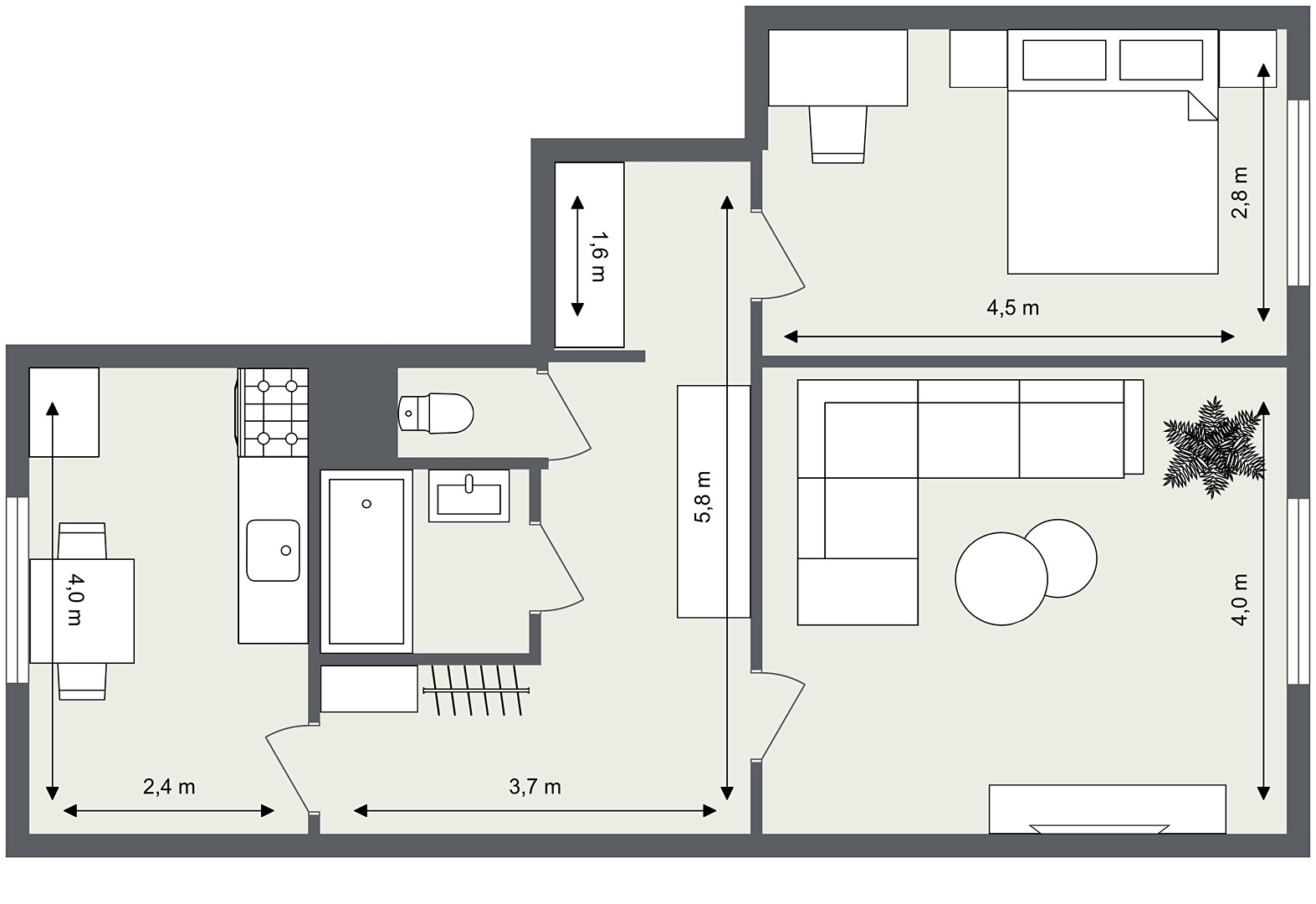 Pronájem bytu 2+1 57 m², Aloisina výšina, Liberec - Liberec XV-Starý Harcov