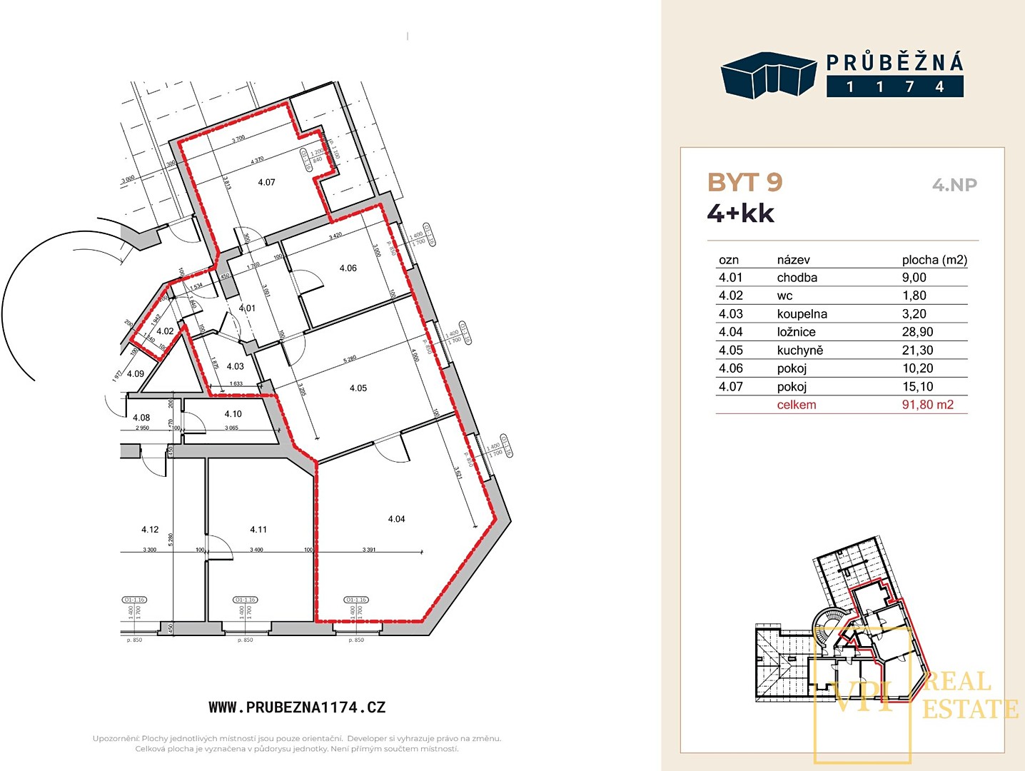 Prodej bytu 4+kk 92 m², Průběžná, Praha 10 - Strašnice