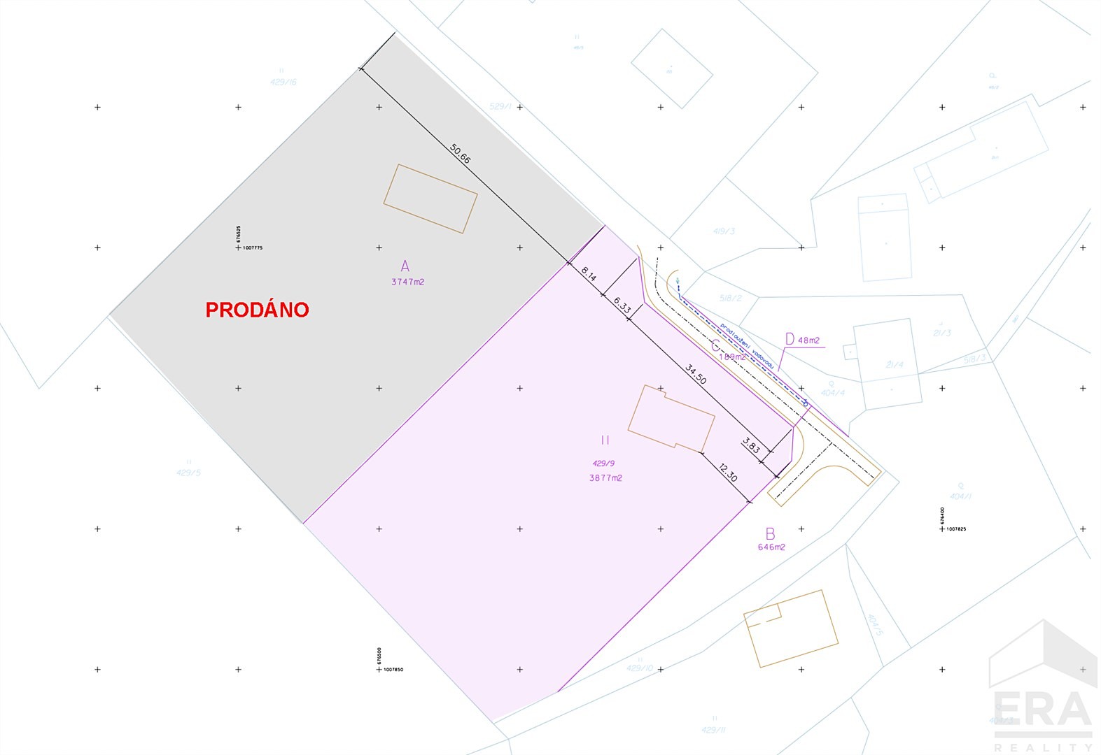 Prodej  stavebního pozemku 3 261 m², Holín - Pařezská Lhota, okres Jičín