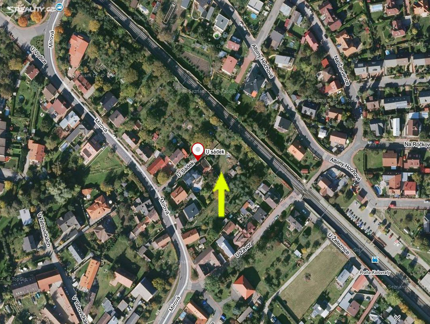 Prodej  stavebního pozemku 704 m², U sádek, Praha 10 - Kolovraty