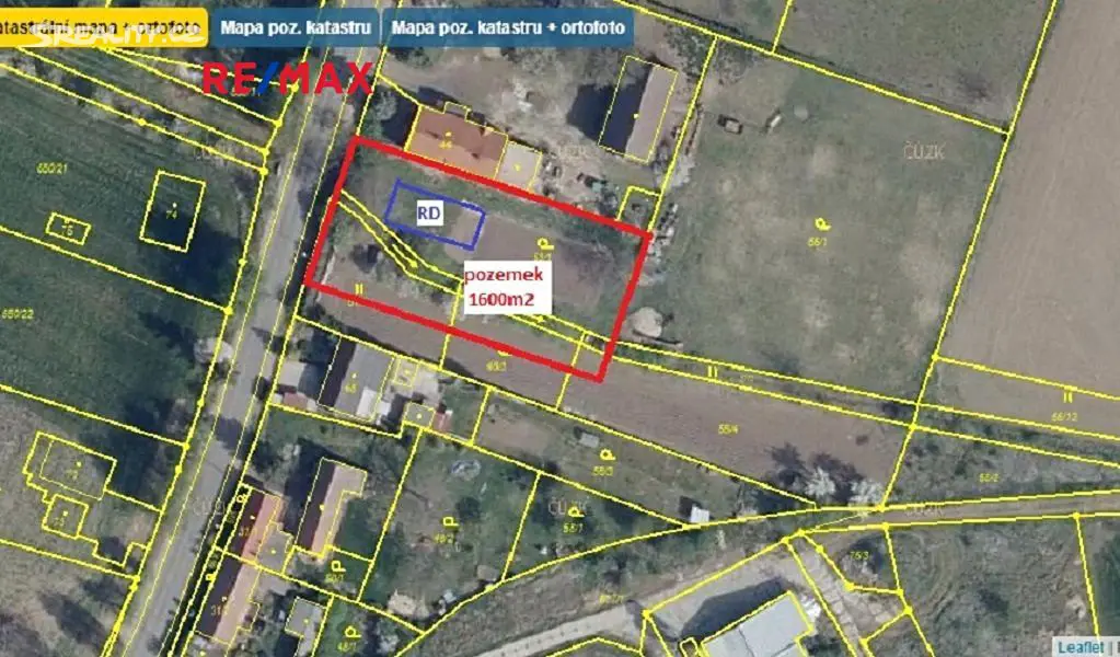 Prodej  stavebního pozemku 1 600 m², Velemín, okres Litoměřice