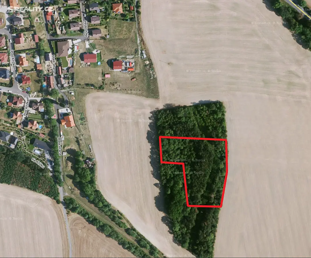 Prodej  lesa 1 406 m², Hoštka, okres Litoměřice