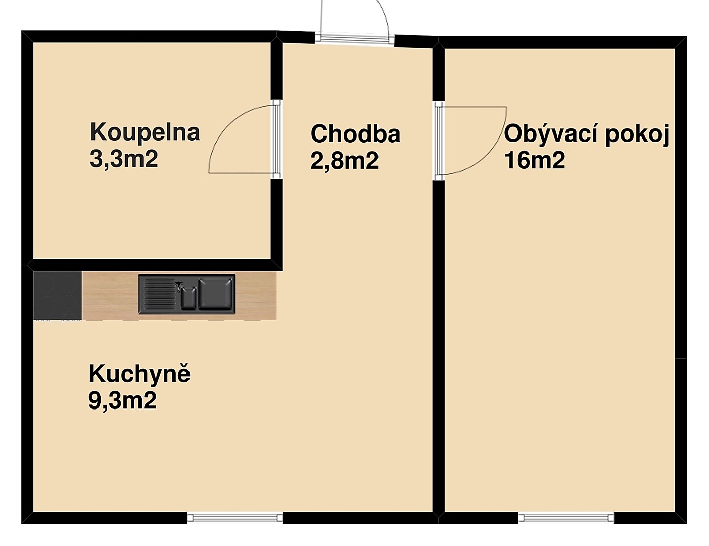 Pronájem bytu 1+1 28 m², Šatov, okres Znojmo