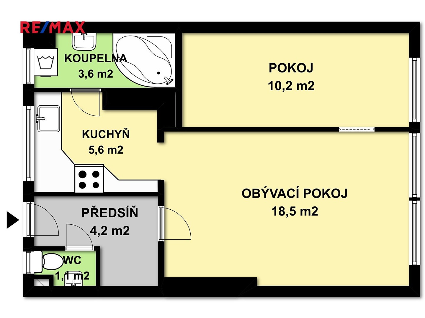 Pronájem bytu 2+1 48 m², U školičky, Praha 9 - Libeň