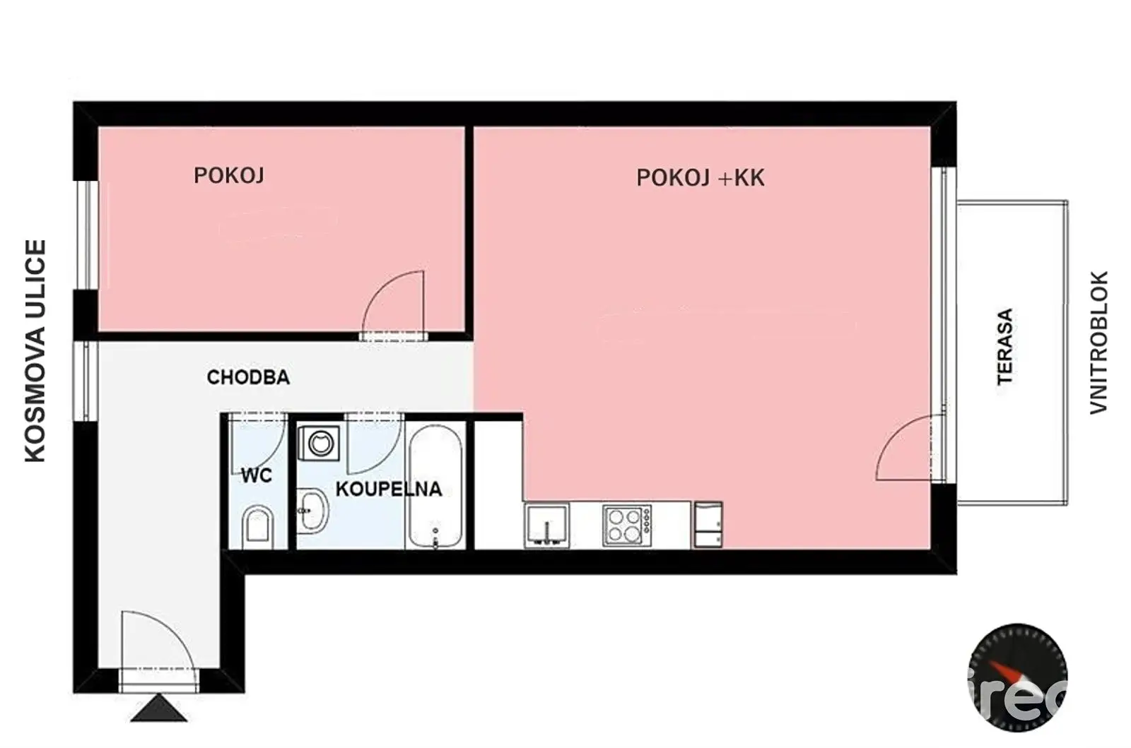 Pronájem bytu 2+kk 61 m², Kosmova, Brno - Královo Pole