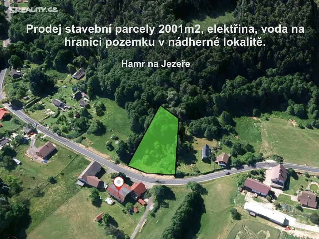 Prodej  stavebního pozemku 2 001 m², Hamr na Jezeře - Břevniště, okres Česká Lípa