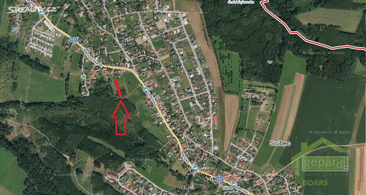 Prodej  stavebního pozemku 2 037 m², Srubec, okres České Budějovice