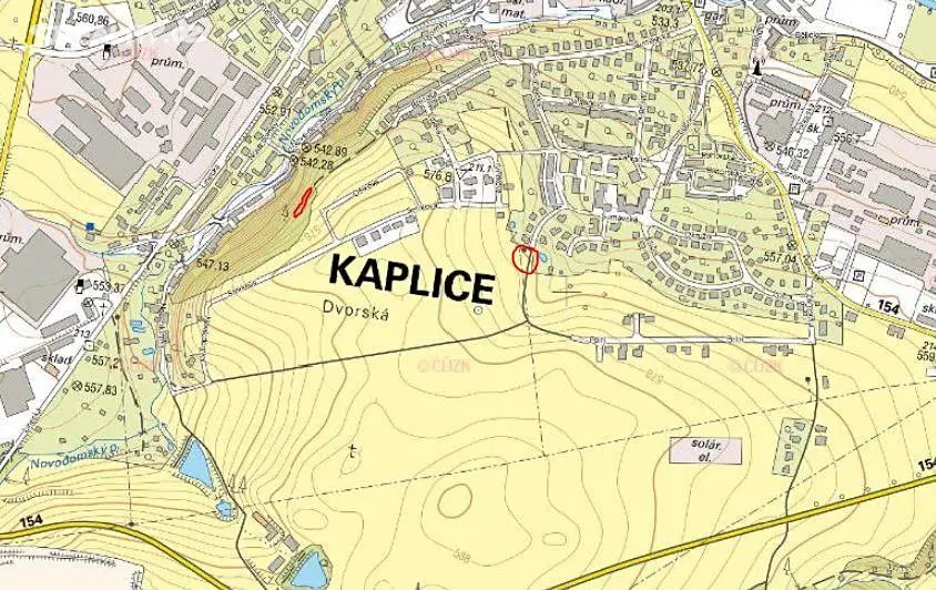 Prodej  pozemku 2 909 m², Kaplice, okres Český Krumlov