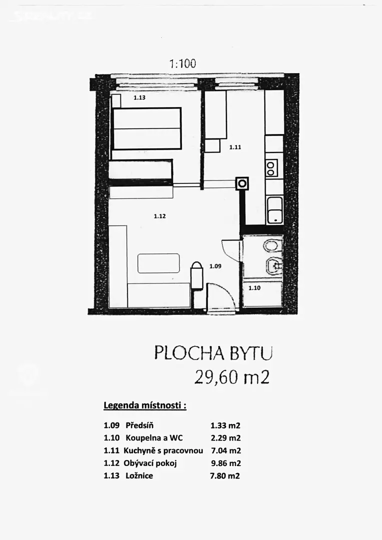 Pronájem bytu 1+kk 30 m², Šestajovická, Praha 9 - Hloubětín