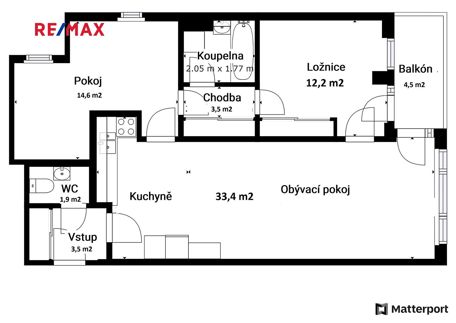 Prodej bytu 3+kk 83 m², Na Horizontu, Králův Dvůr