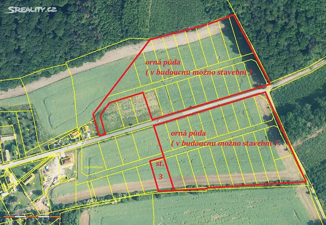 Prodej  stavebního pozemku 60 339 m², Prodašice, okres Mladá Boleslav