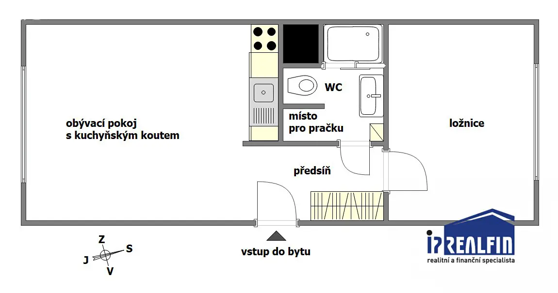 Pronájem bytu 2+kk 41 m², Sněhurčina, Liberec - Liberec XV-Starý Harcov