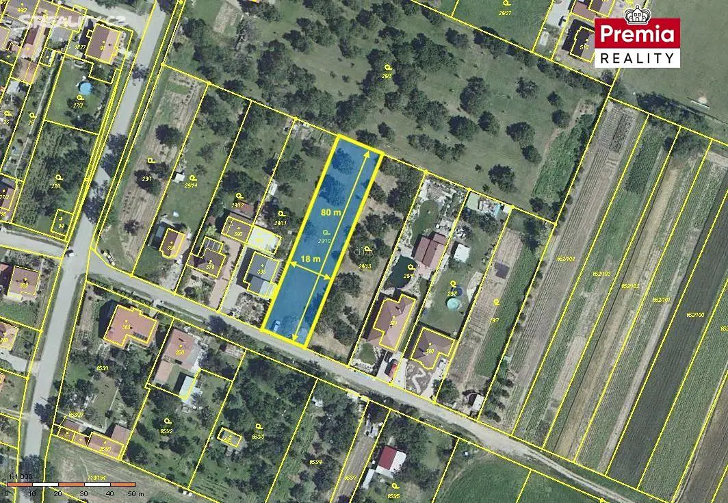 Prodej  stavebního pozemku 1 466 m², Bohutice, okres Znojmo