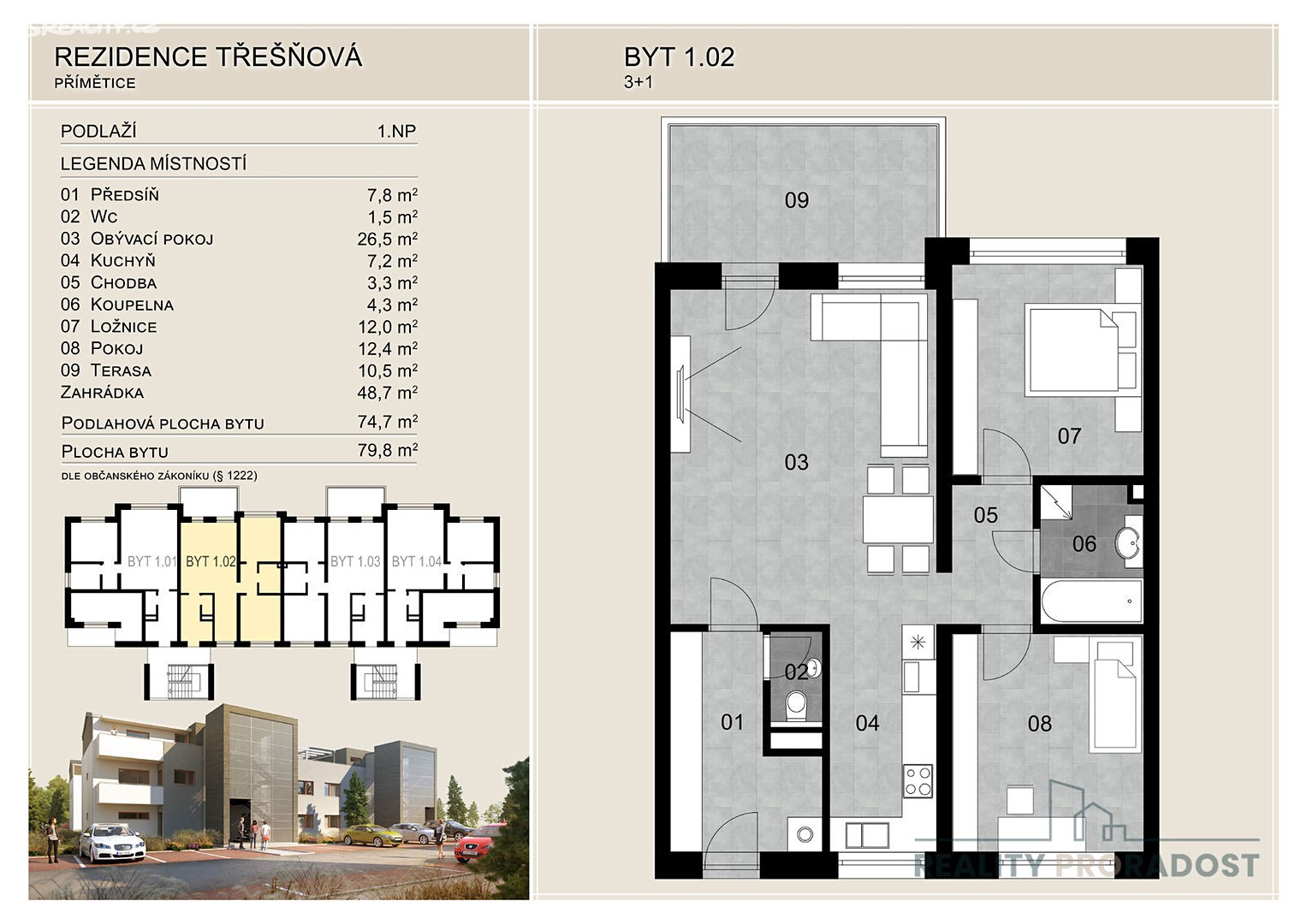 Prodej bytu 3+kk 138 m², Dlouhá, Znojmo - Přímětice