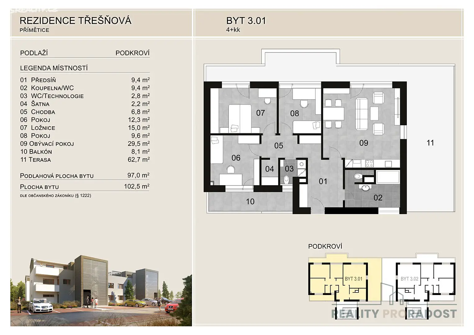 Prodej bytu 4+kk 165 m², Dlouhá, Znojmo - Přímětice