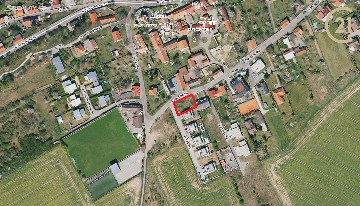 Prodej  stavebního pozemku 572 m², K Padesátníku, Praha - Přední Kopanina