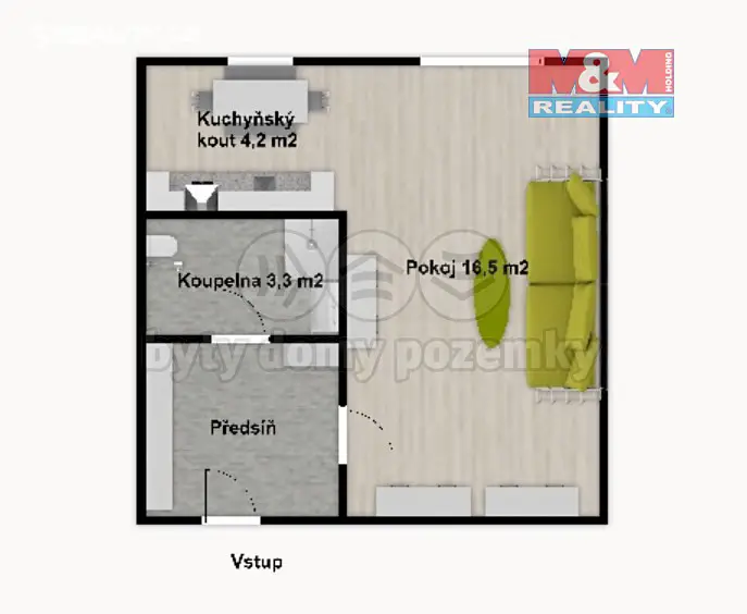 Prodej bytu 1+kk 28 m², Svojšovická, Praha 4 - Záběhlice
