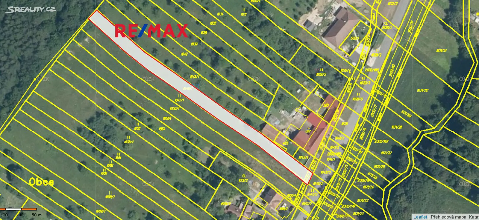 Prodej  stavebního pozemku 1 372 m², Lopeník, okres Uherské Hradiště