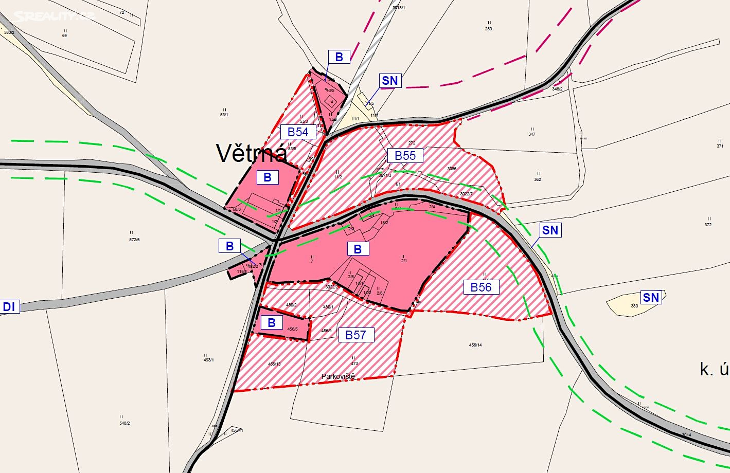 Prodej  stavebního pozemku 11 530 m², Malšín - Ostrov, okres Český Krumlov