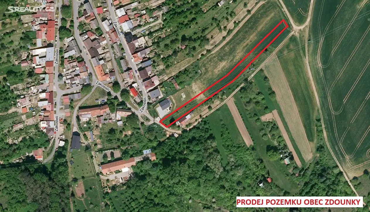 Prodej  zahrady 2 243 m², Zdounky, okres Kroměříž