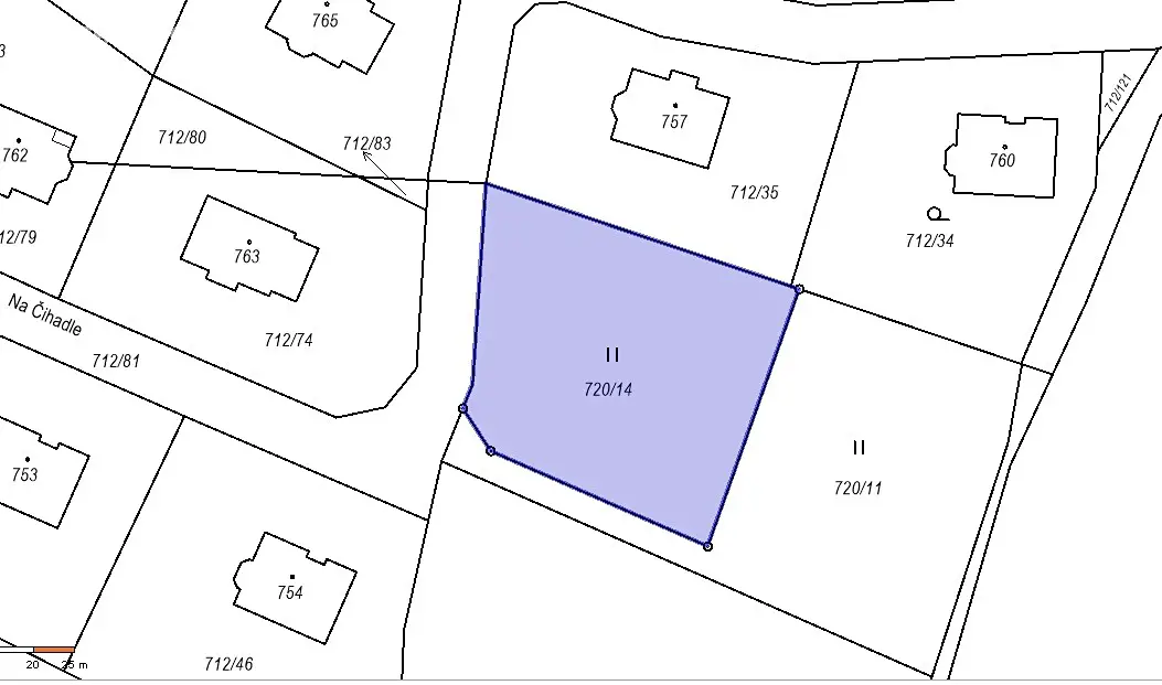 Prodej  stavebního pozemku 1 104 m², Na Čihadle, Stará Huť