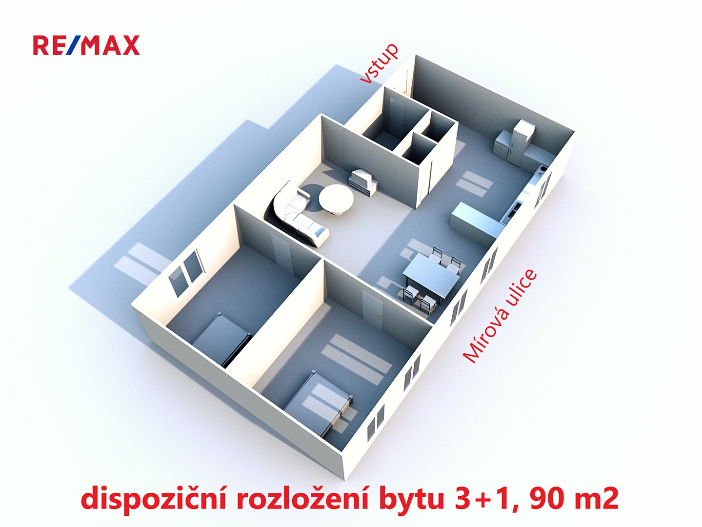 Pronájem bytu 3+1 90 m², Mírová, Golčův Jeníkov
