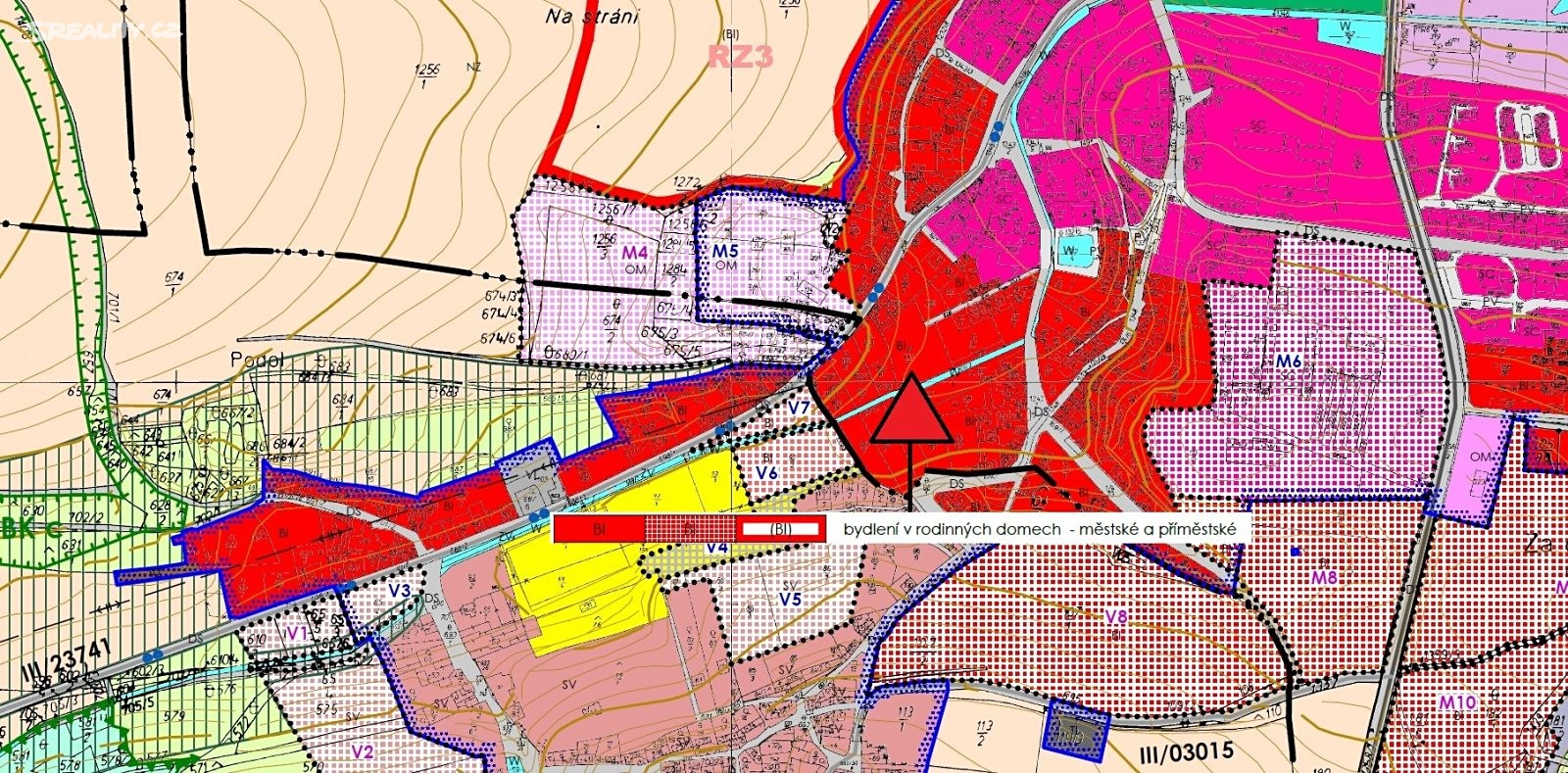 Prodej  stavebního pozemku 3 529 m², Mšené-lázně, okres Litoměřice