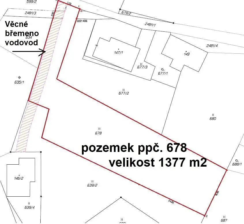Prodej  stavebního pozemku 1 377 m², Albrechtice v Jizerských horách, okres Jablonec nad Nisou