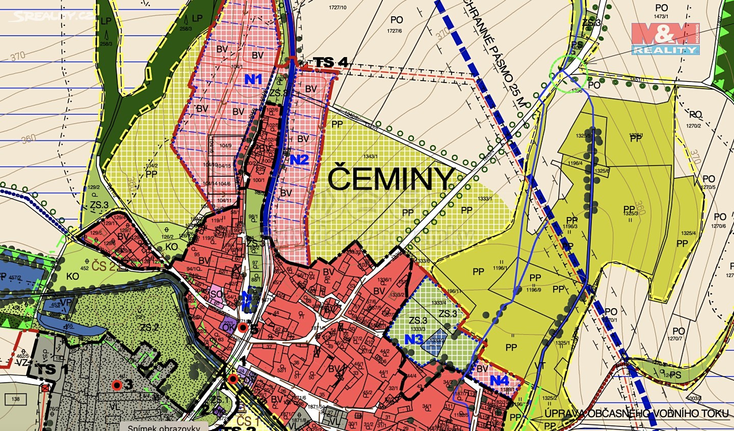 Prodej  stavebního pozemku 6 500 m², Čeminy, okres Plzeň-sever