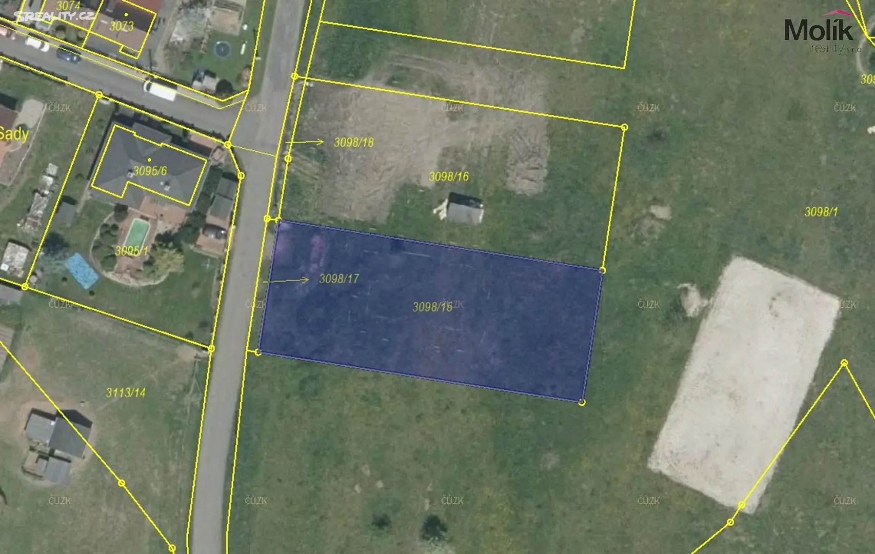 Prodej  stavebního pozemku 1 300 m², Nové sady, Duchcov