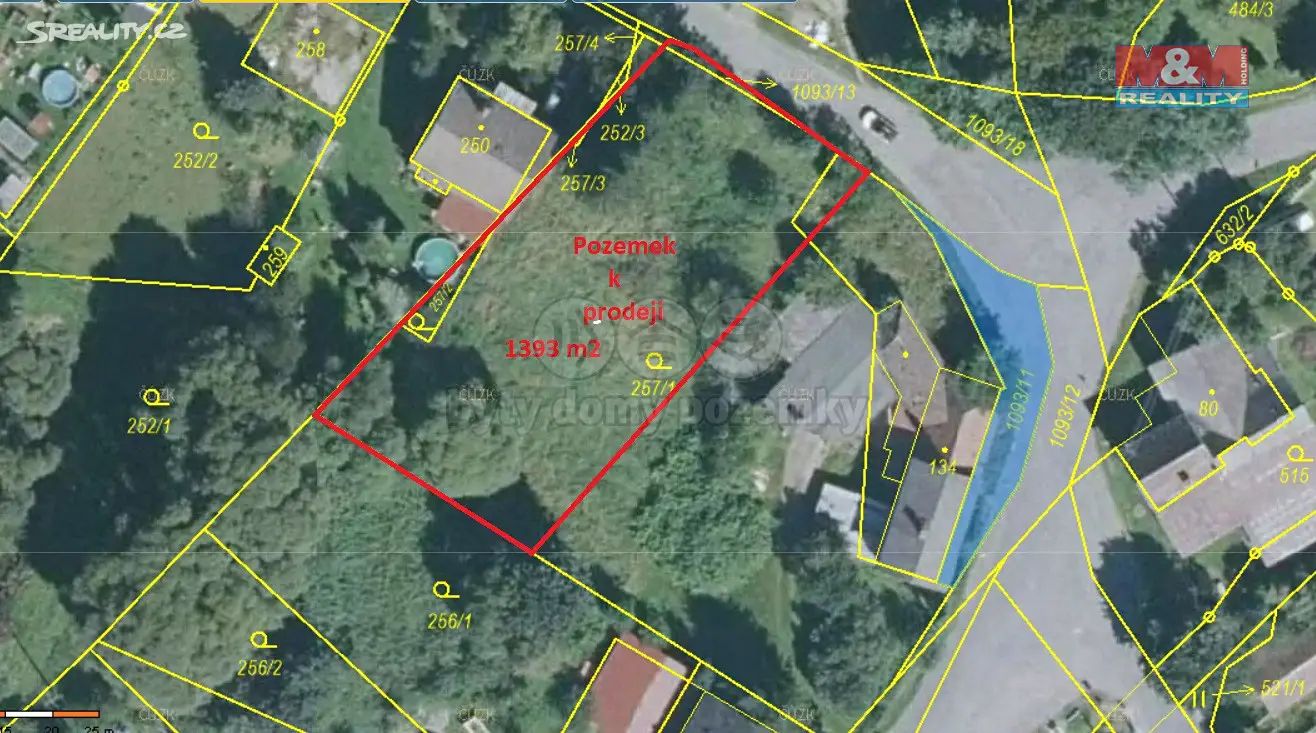 Prodej  stavebního pozemku 1 400 m², Svojanov, okres Svitavy