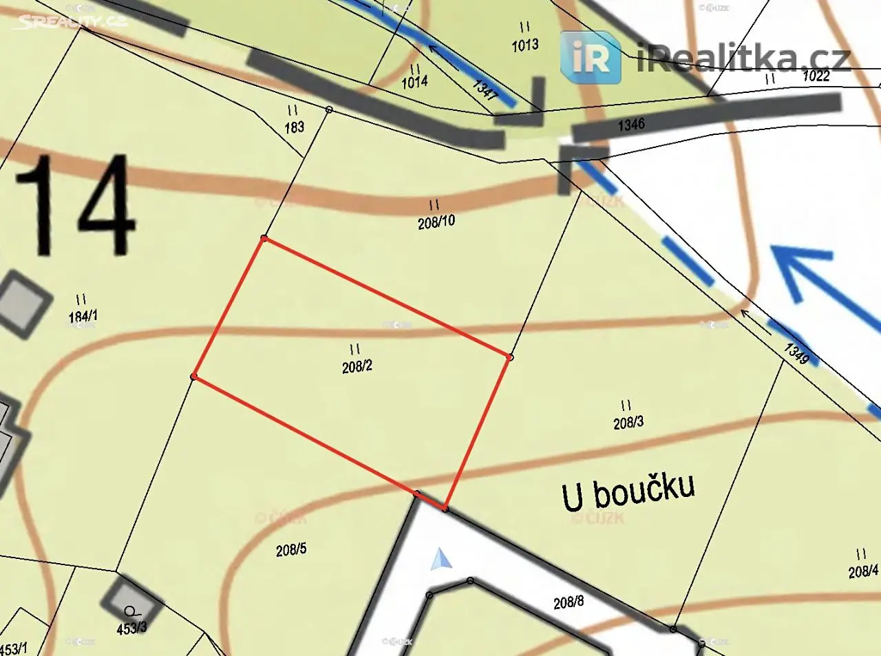 Prodej  stavebního pozemku 1 080 m², Uhlířské Janovice - Janovická Lhota, okres Kutná Hora