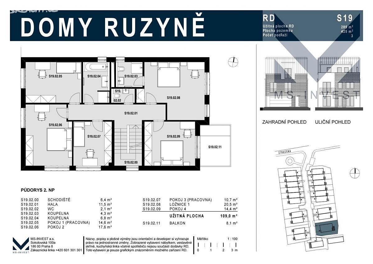 Prodej  rodinného domu 285 m², pozemek 425 m², Ztracená, Praha 6 - Ruzyně