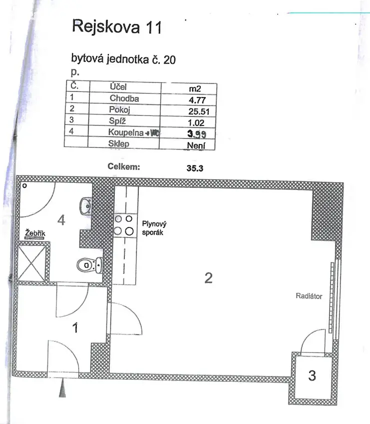 Pronájem bytu 1+kk 35 m², Rejskova, Praha 2 - Vinohrady