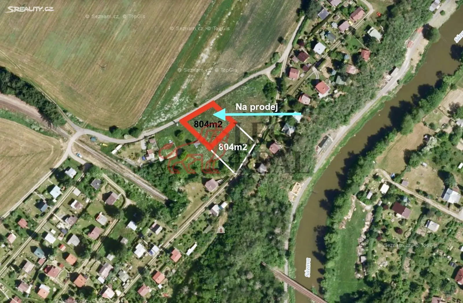 Prodej  stavebního pozemku 804 m², Vlastějovice, okres Kutná Hora
