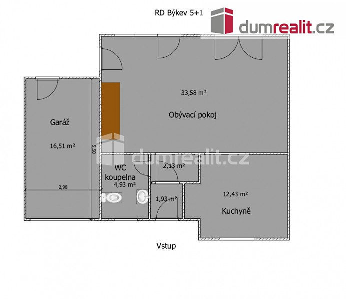 Prodej  rodinného domu 109 m², pozemek 263 m², Býkev, okres Mělník