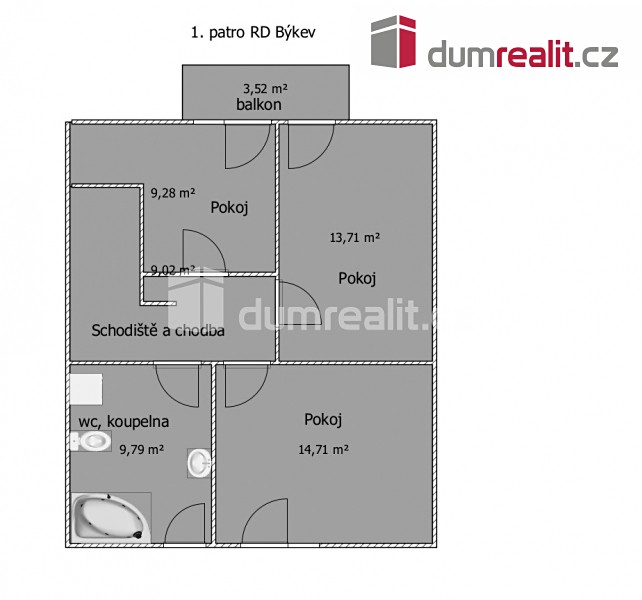 Prodej  rodinného domu 109 m², pozemek 263 m², Býkev, okres Mělník