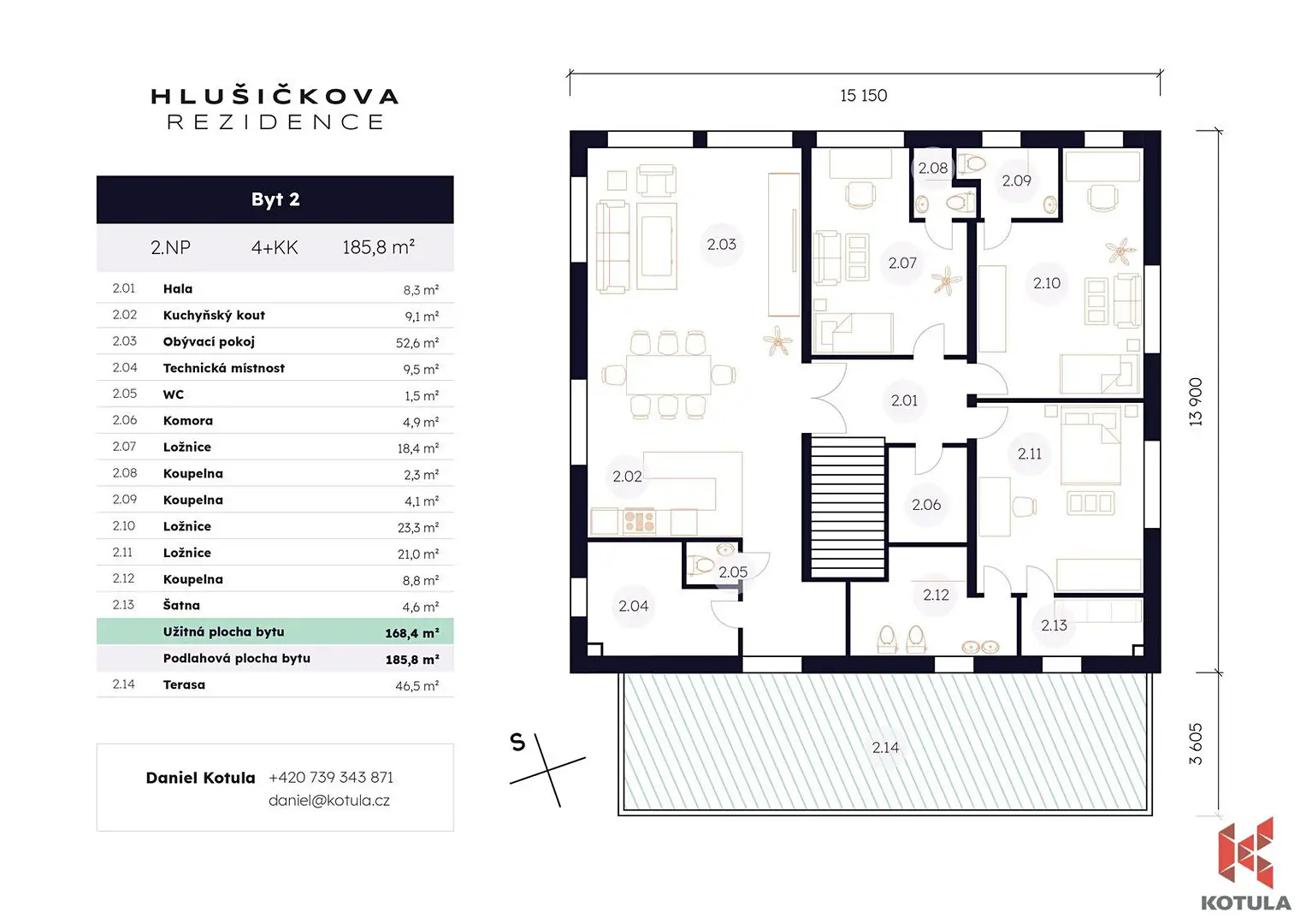 Prodej bytu 4+kk 186 m², Hlušičkova, Praha 5 - Stodůlky