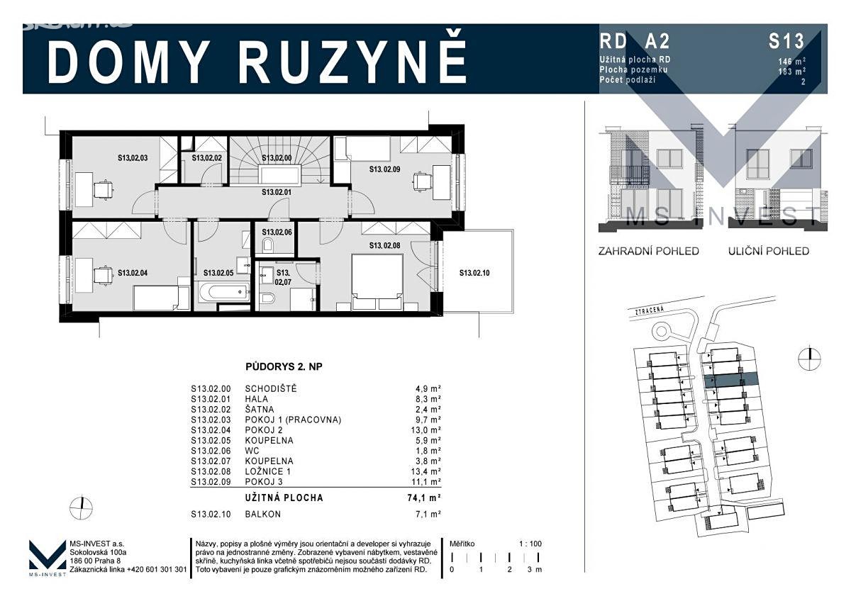 Prodej  rodinného domu 147 m², pozemek 183 m², Ztracená, Praha 6 - Ruzyně