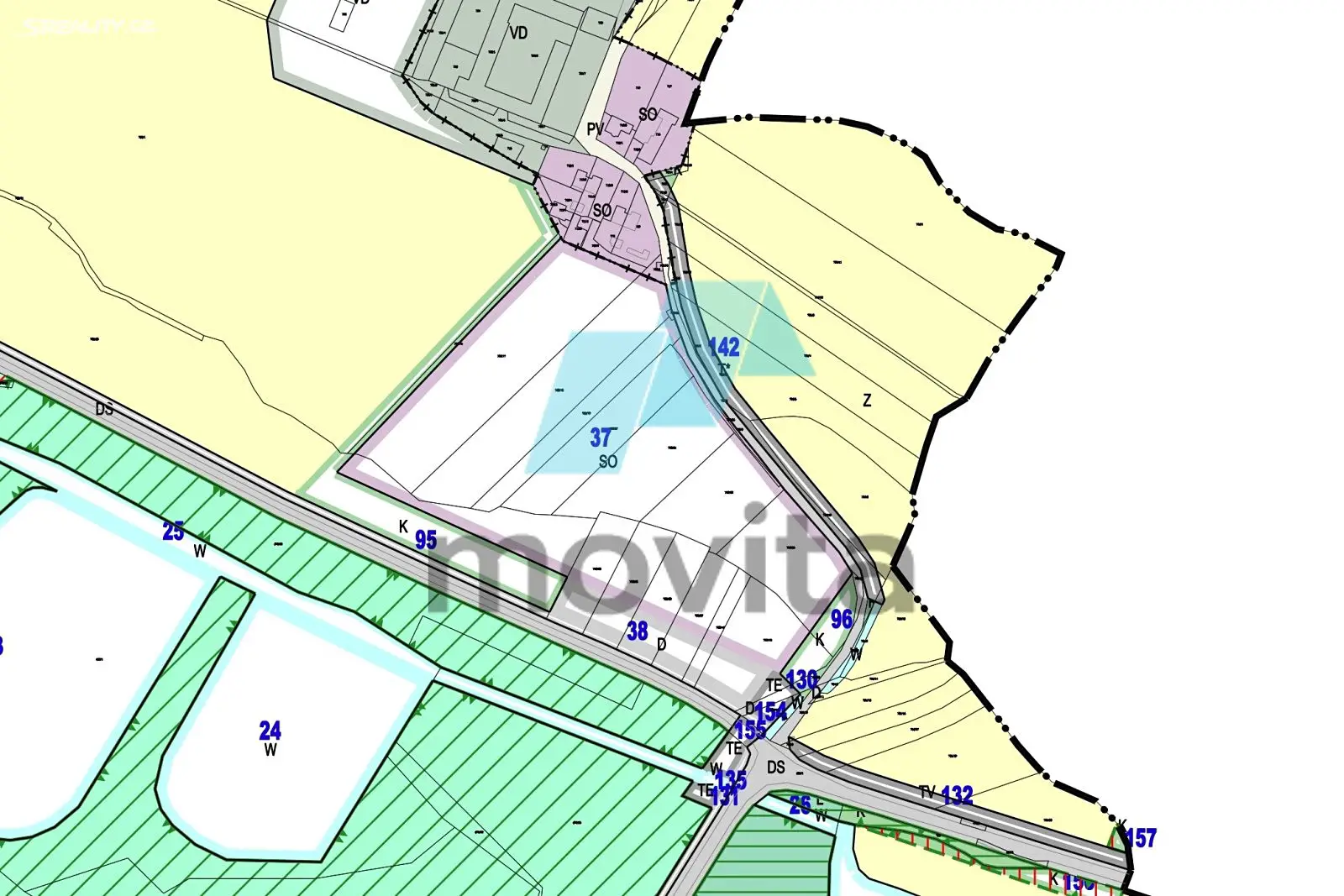 Prodej  stavebního pozemku 6 846 m², Choryně, okres Vsetín