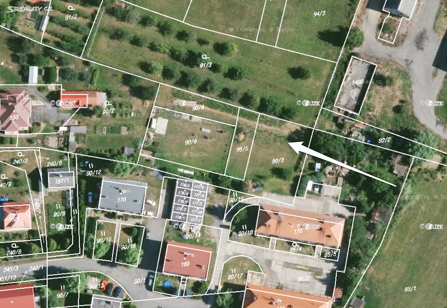 Prodej  stavebního pozemku 866 m², Horní Kruty, okres Kolín